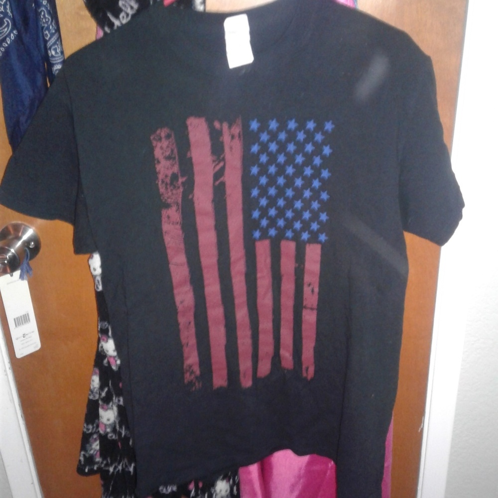 Black American flag shirt